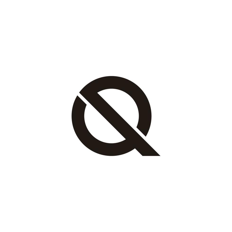 letter sq qs simple circle geometric line logo vector