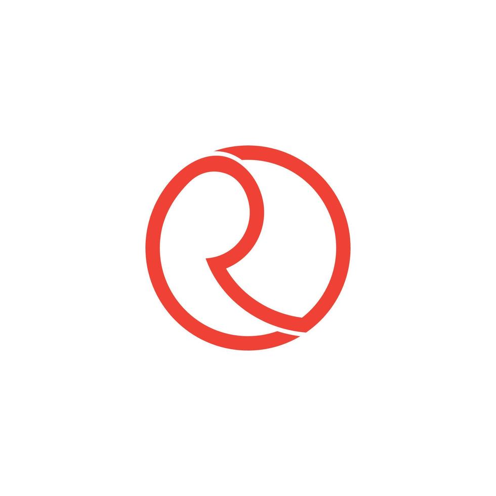 letter r circle overlapping design symbol logo vector