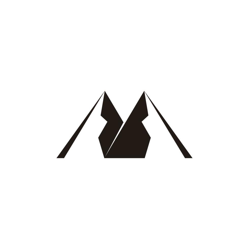 letter m mountain geometric simple negative space logo vector