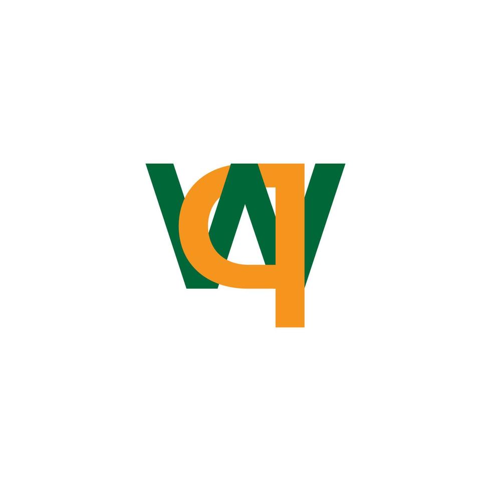 letter wq linked colorful logo vector