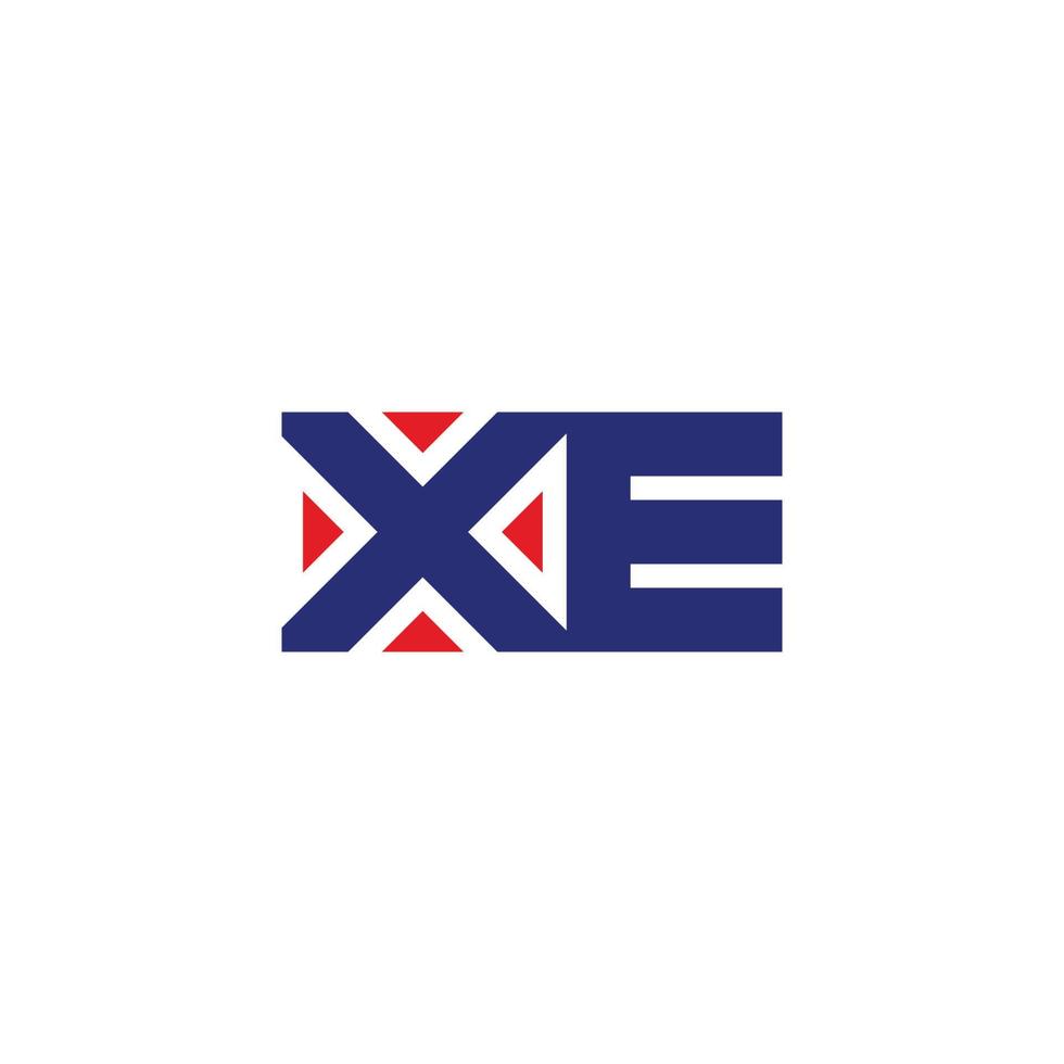letter xe focus target arrow simple geometric symbol logo vector