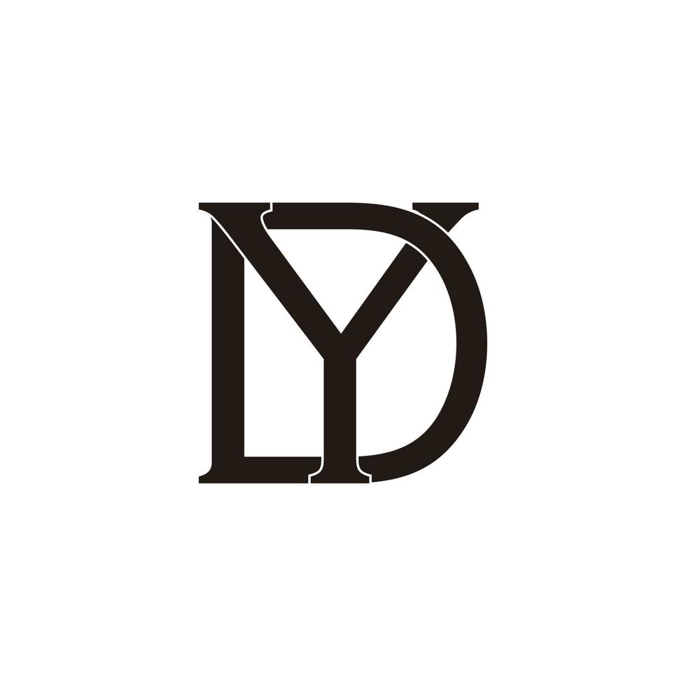 letra dy símbolo superposición plano diseño logo vector