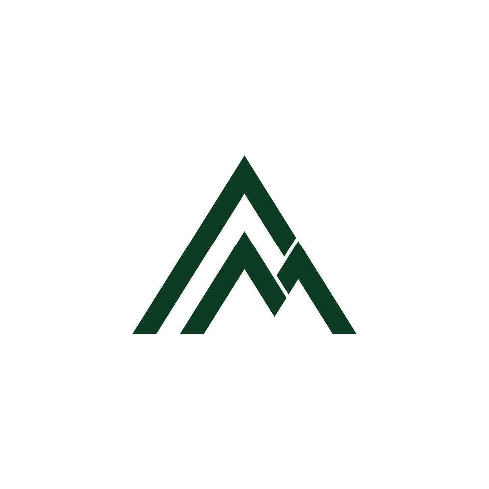 letter rm simple geometric mountain line logo vector