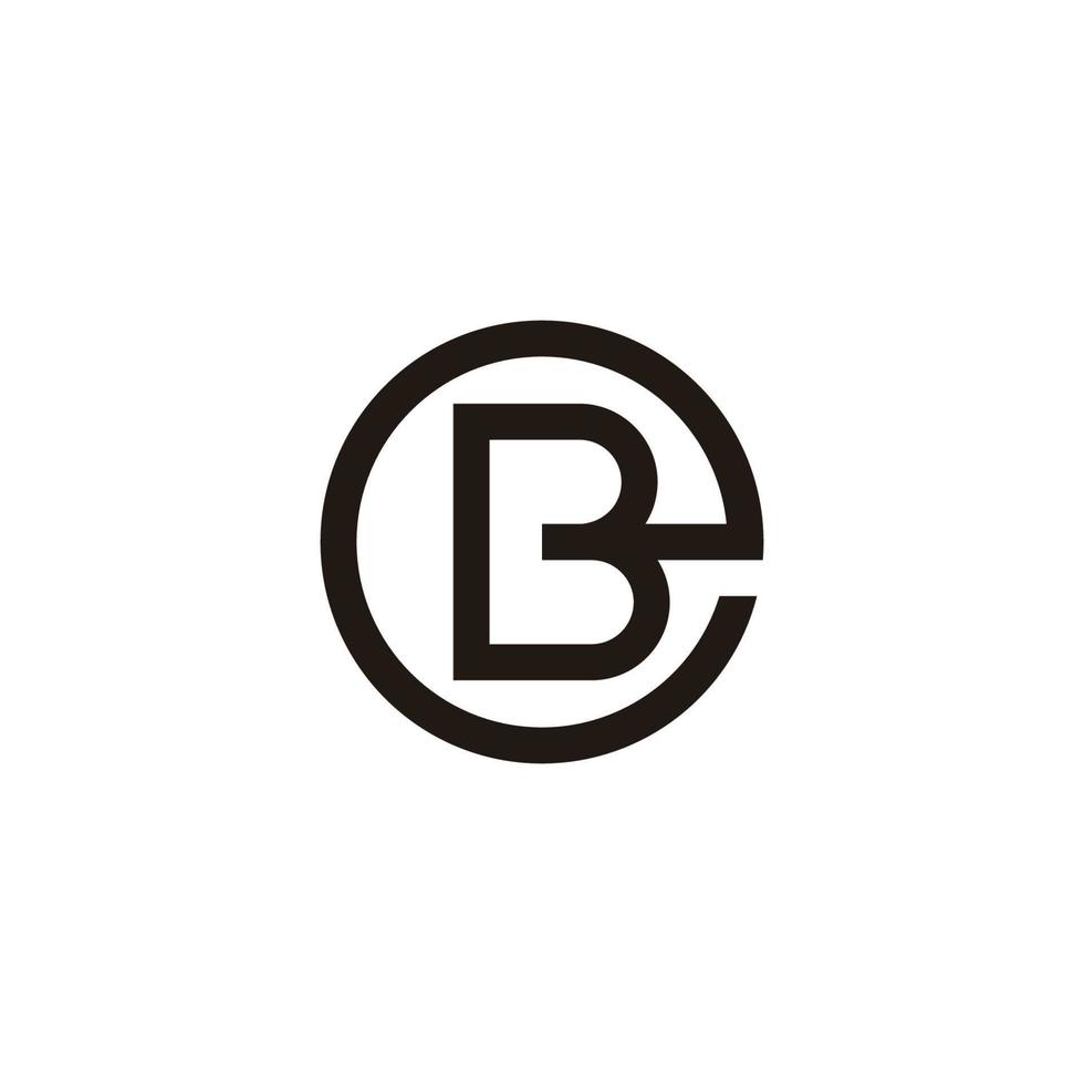 letter eb linked circle round geometric logo vector