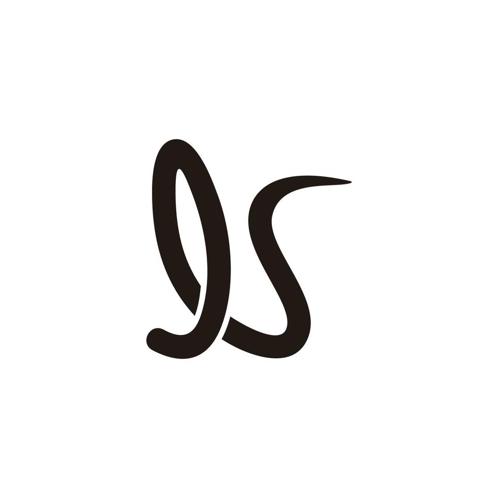 letter ls signature ink line logo vector