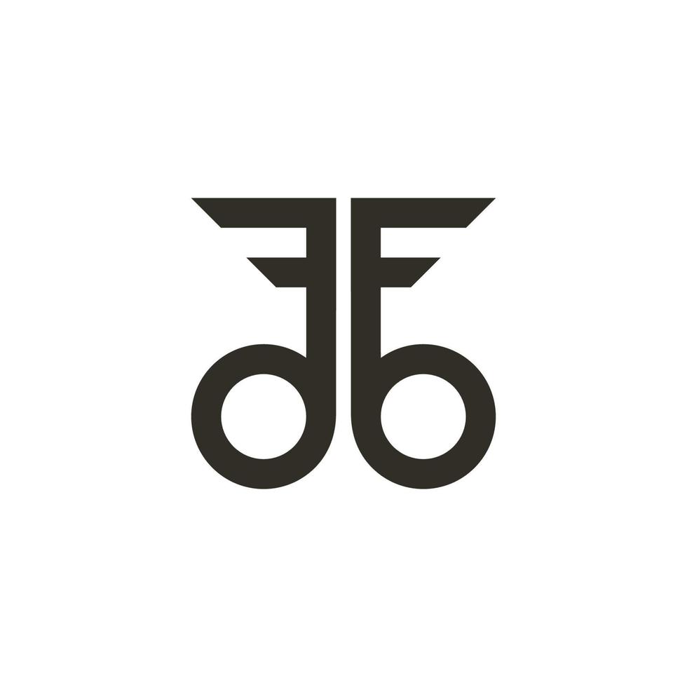 letter db key symbol simple symmetric logo vector
