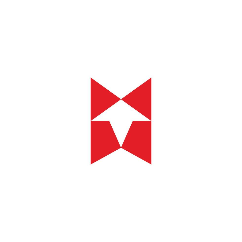 letter m arrow up simple geometric triangles logo vector