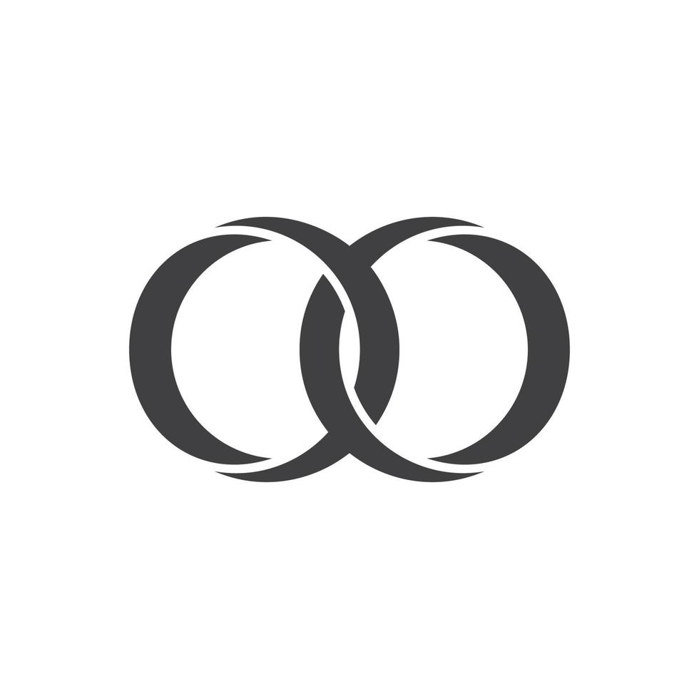 linked circle 3d ring flat symbol logo vector