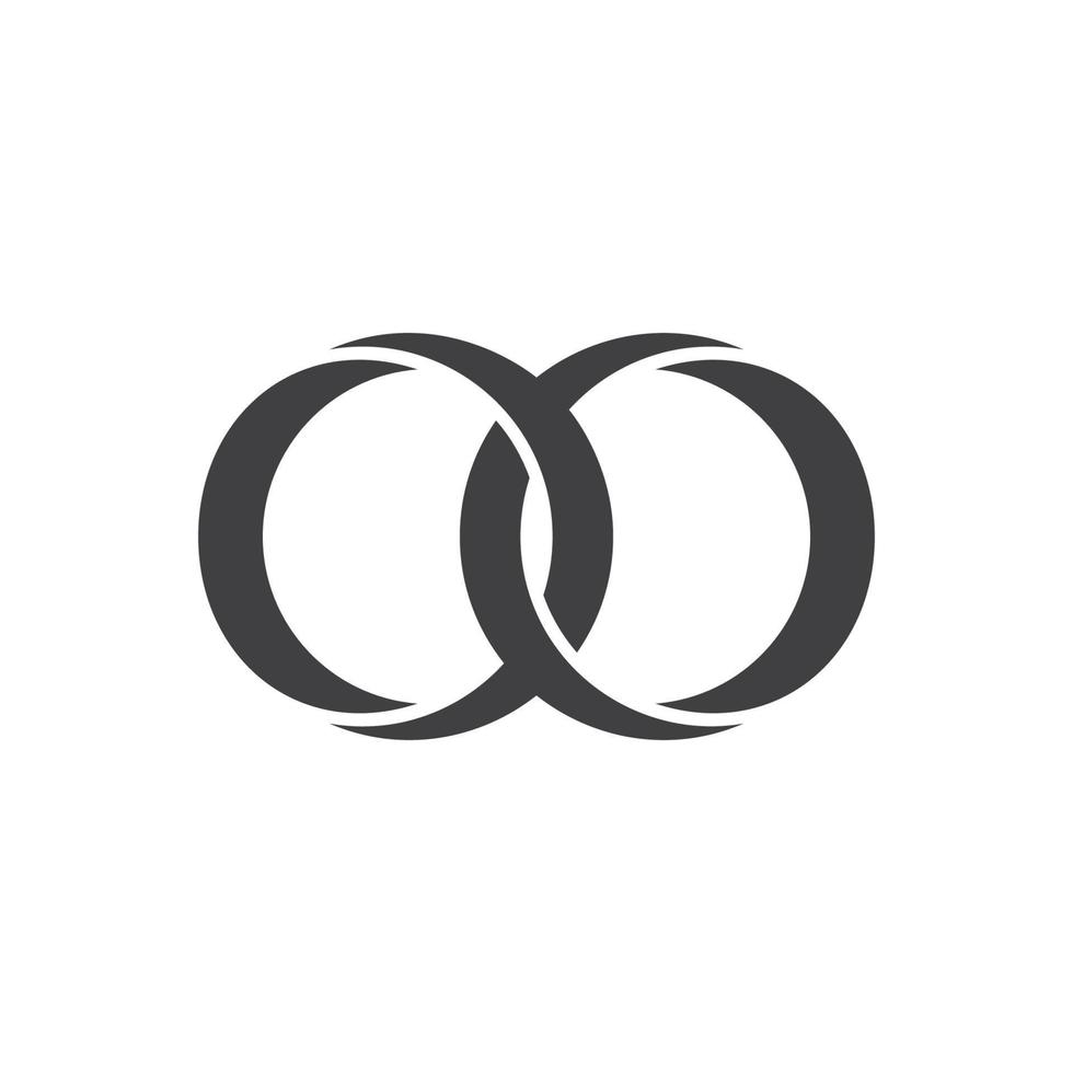 linked circle 3d ring flat symbol logo vector