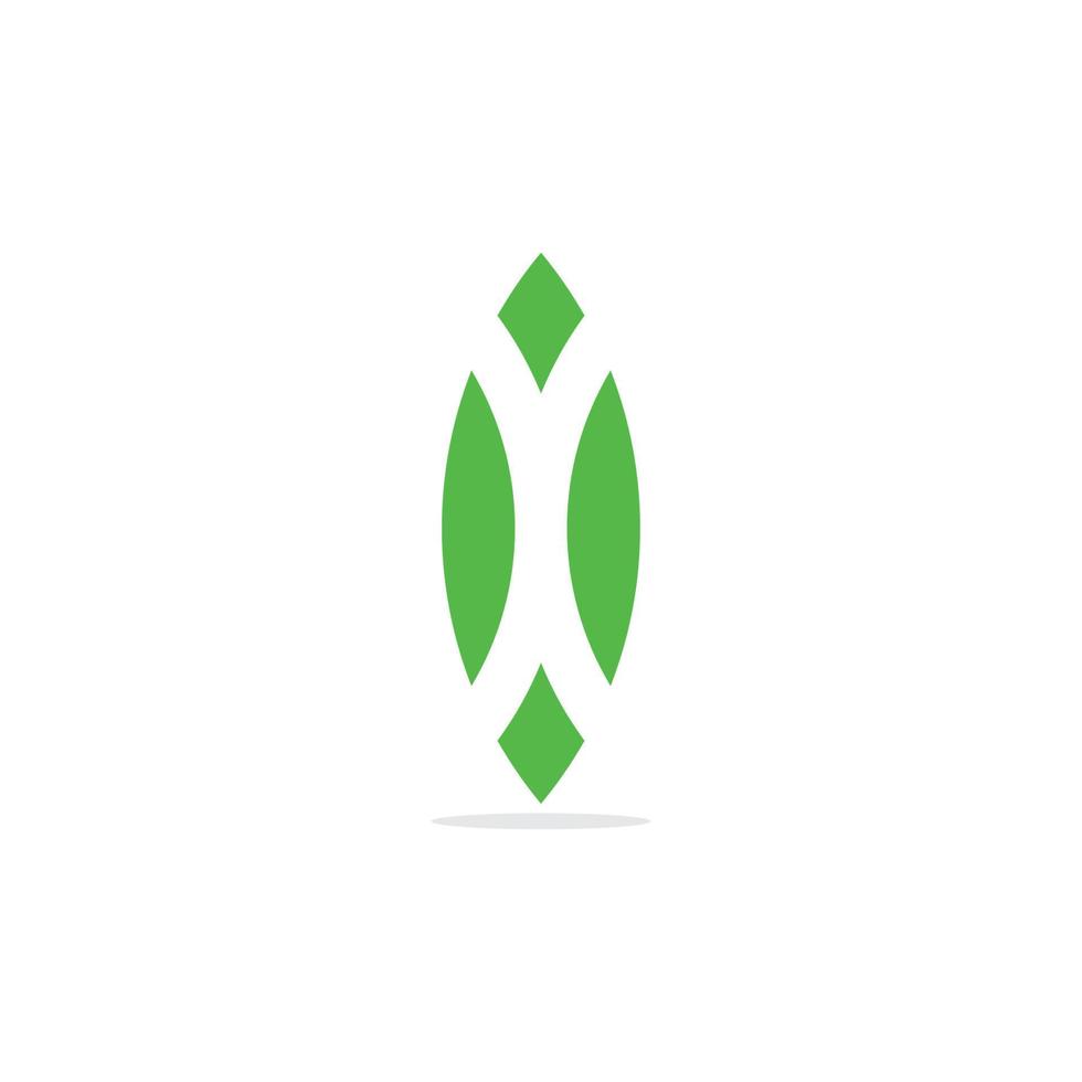 simple geometric leaf symbol logo vector