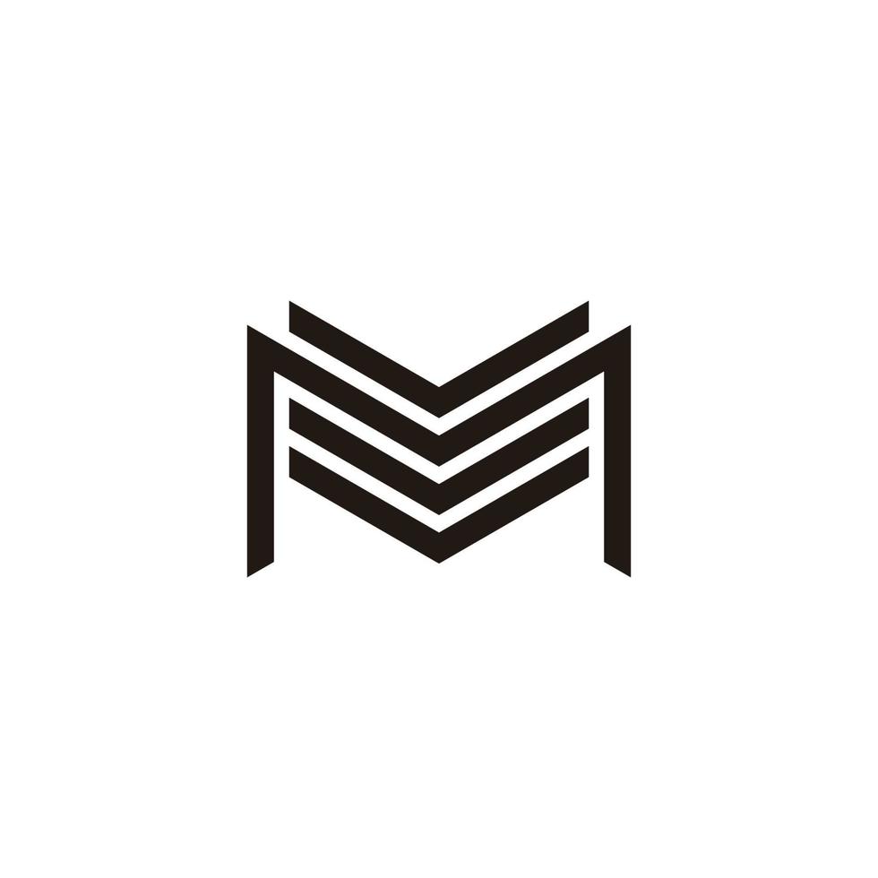 letter m buildings line geometric logo vector