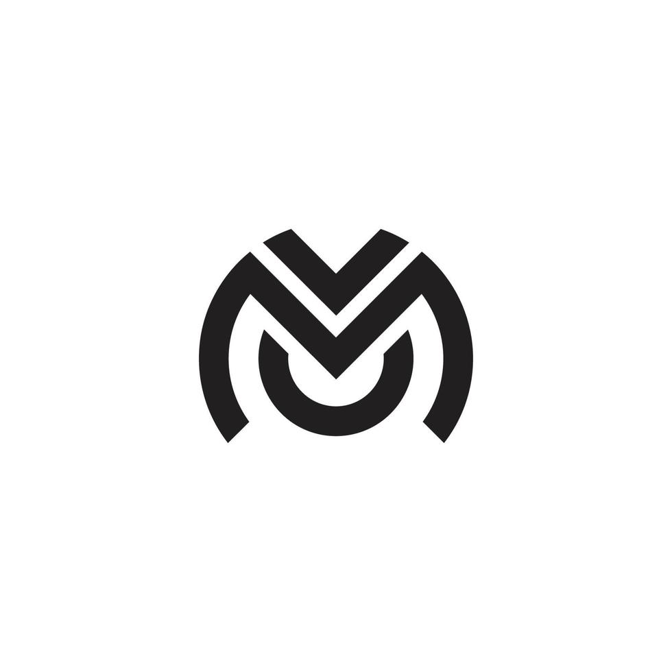 letter mu simple simple geometric line logo vector
