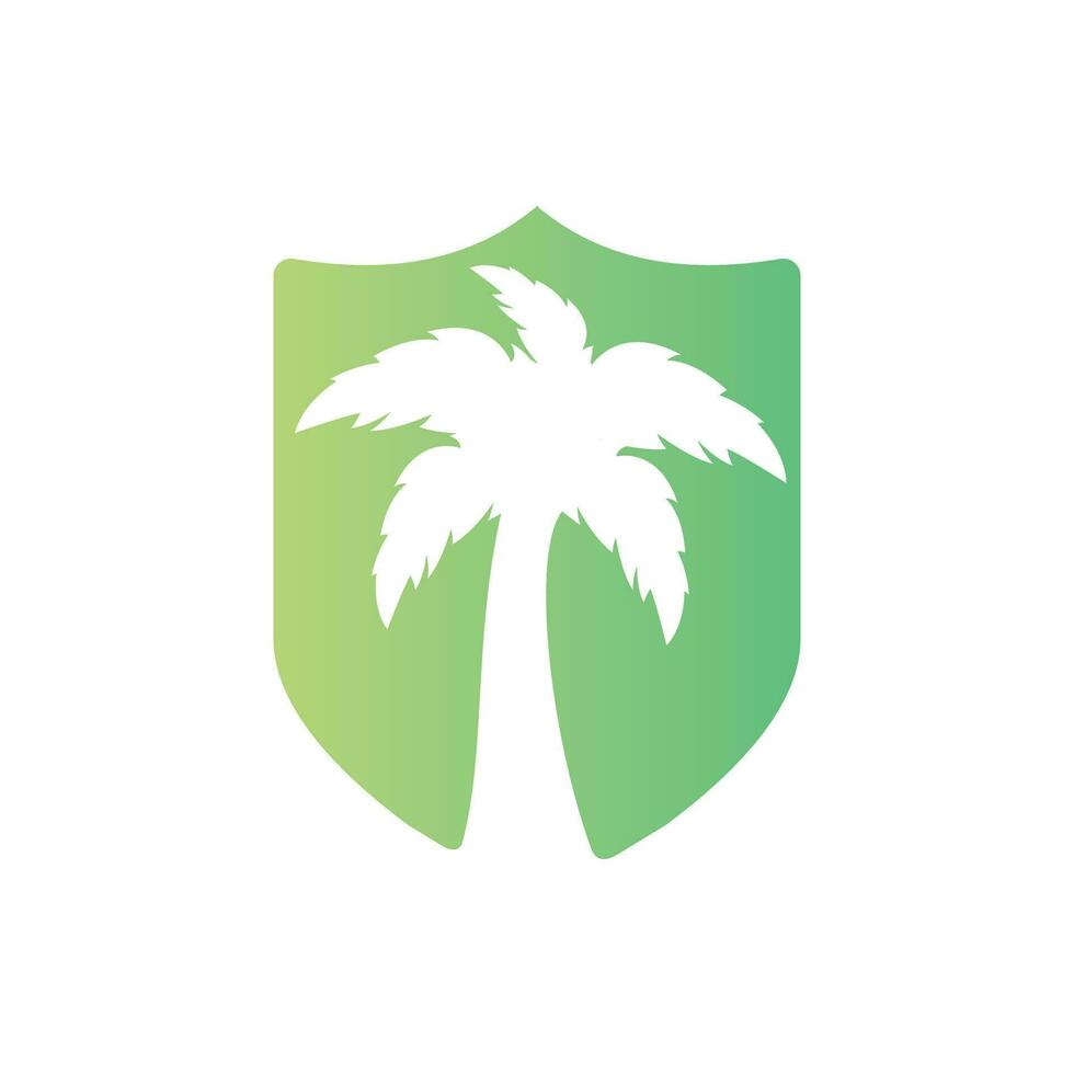 Tropical beach and palm tree logo design. Creative simple palm tree vector logo design.