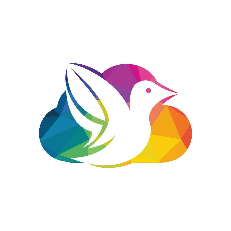 Cloud bird vector logo design. Creative bird and cloud icon.