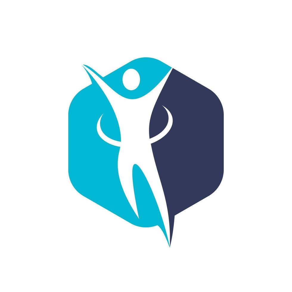 Winner human or Happy Human vector logo design.