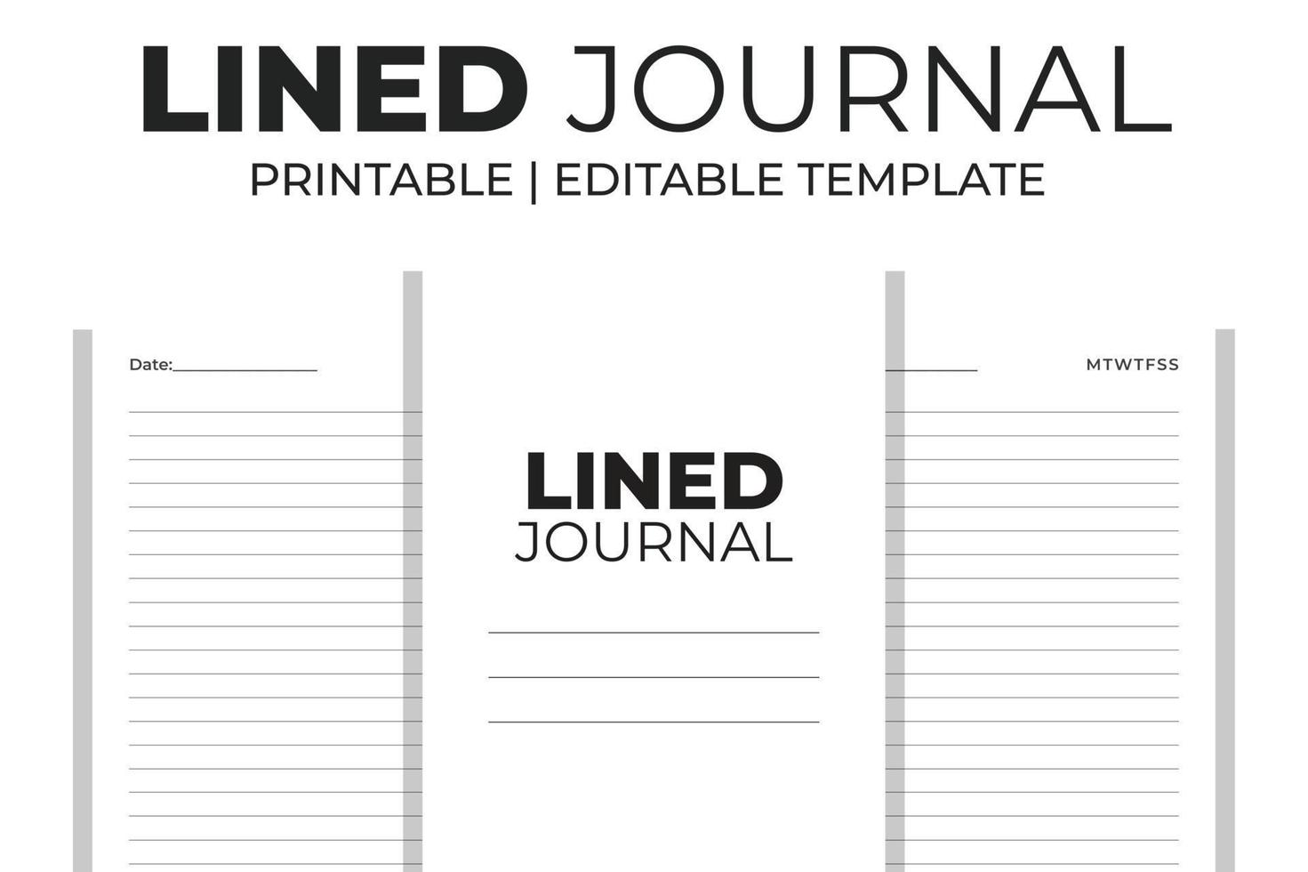 Lined Journal Interior vector