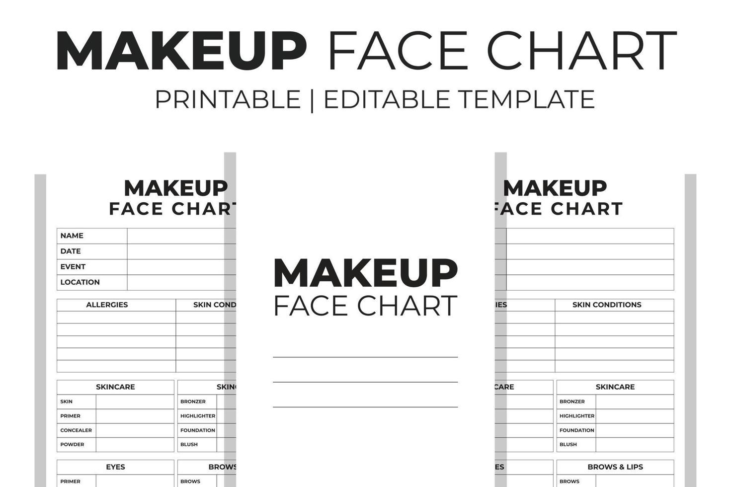 Makeup Face Chart vector