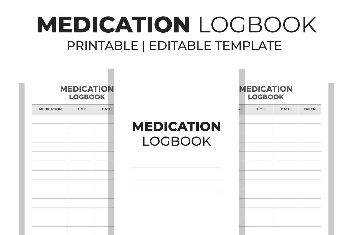 Medication Logbook interior vector