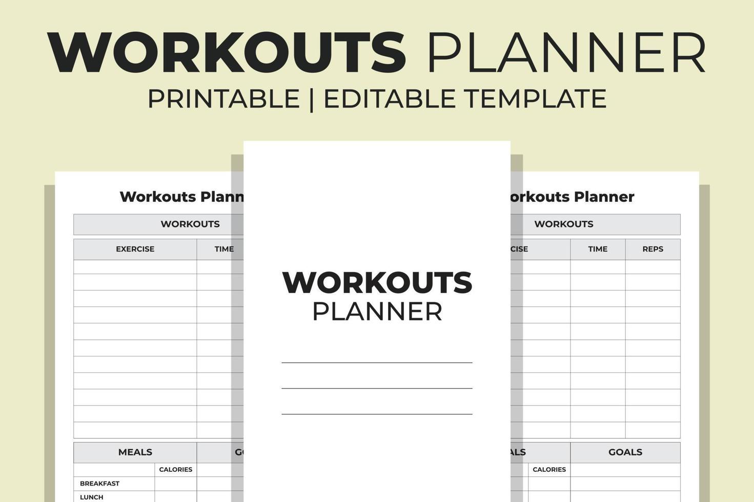Workouts Planner Interior vector