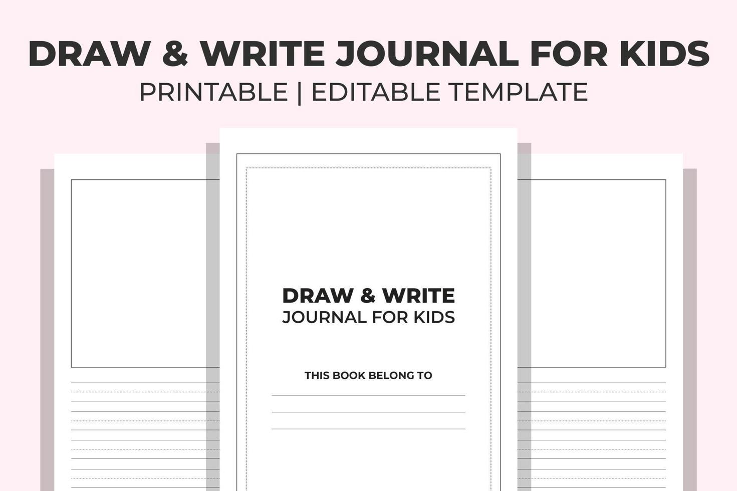 Draw and write journal for kids 20143703 vector art at vecteezy