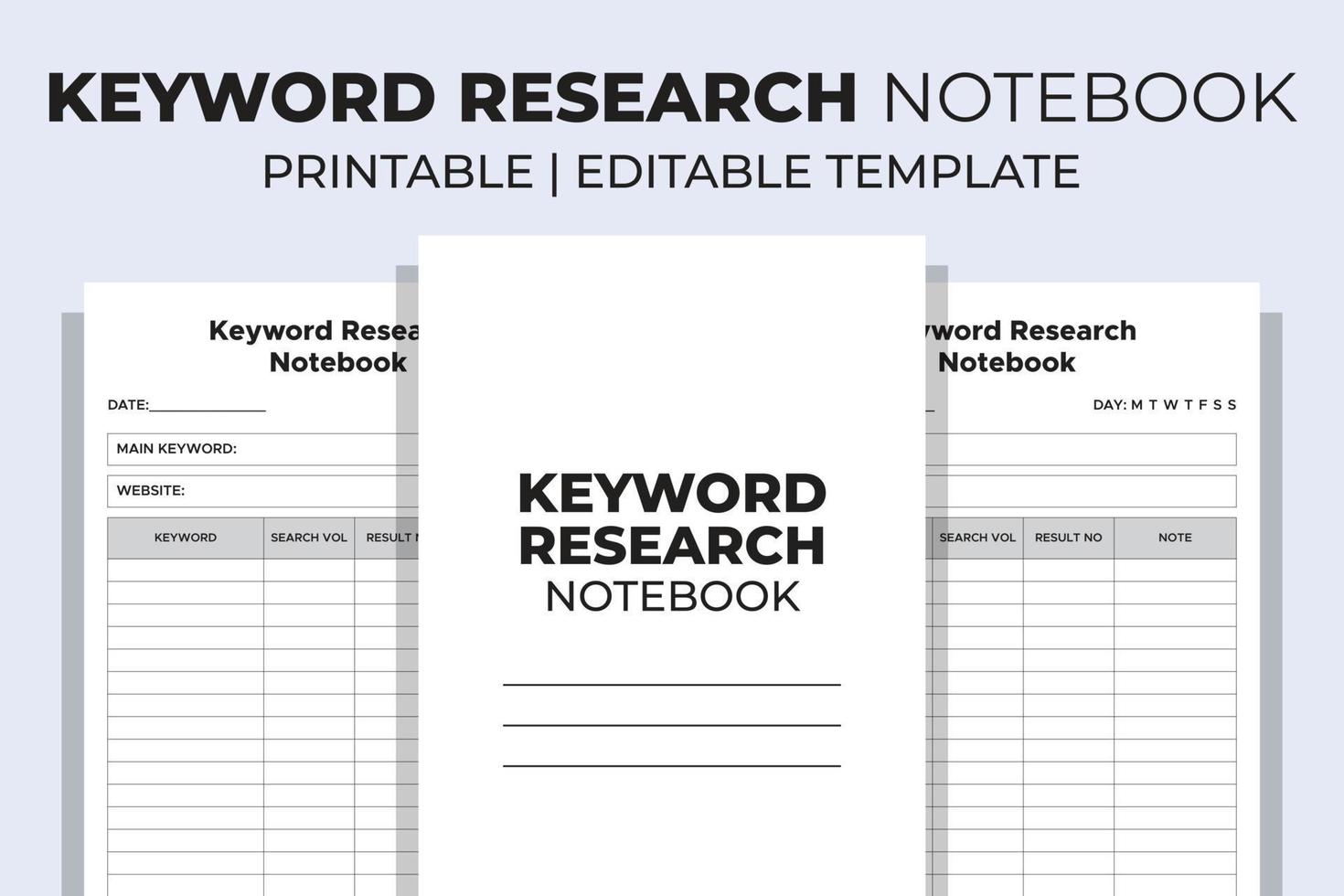 Keyword Research Notebook vector