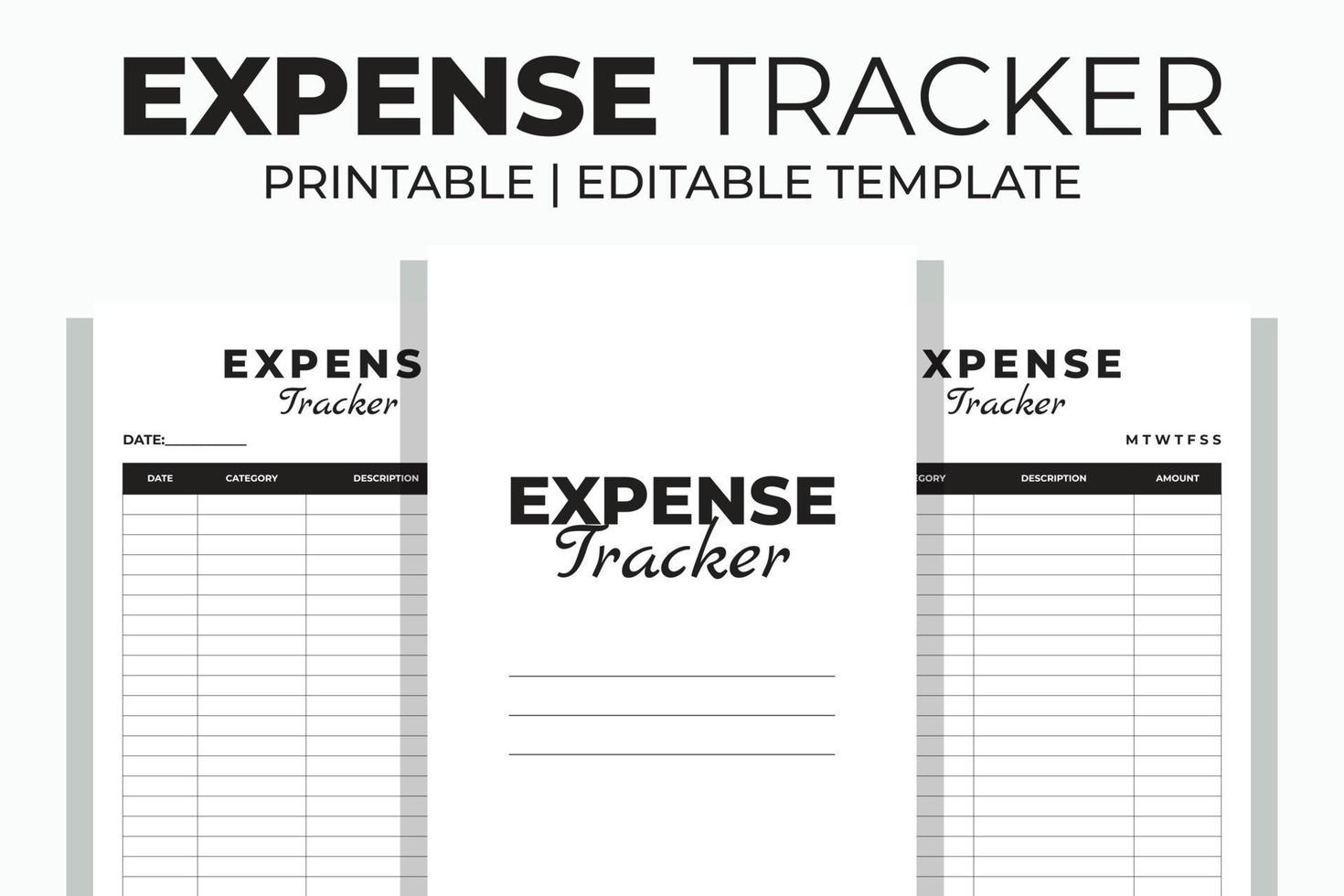 Expense Tracker Editable KDP Interior 20143714 Vector Art at Vecteezy