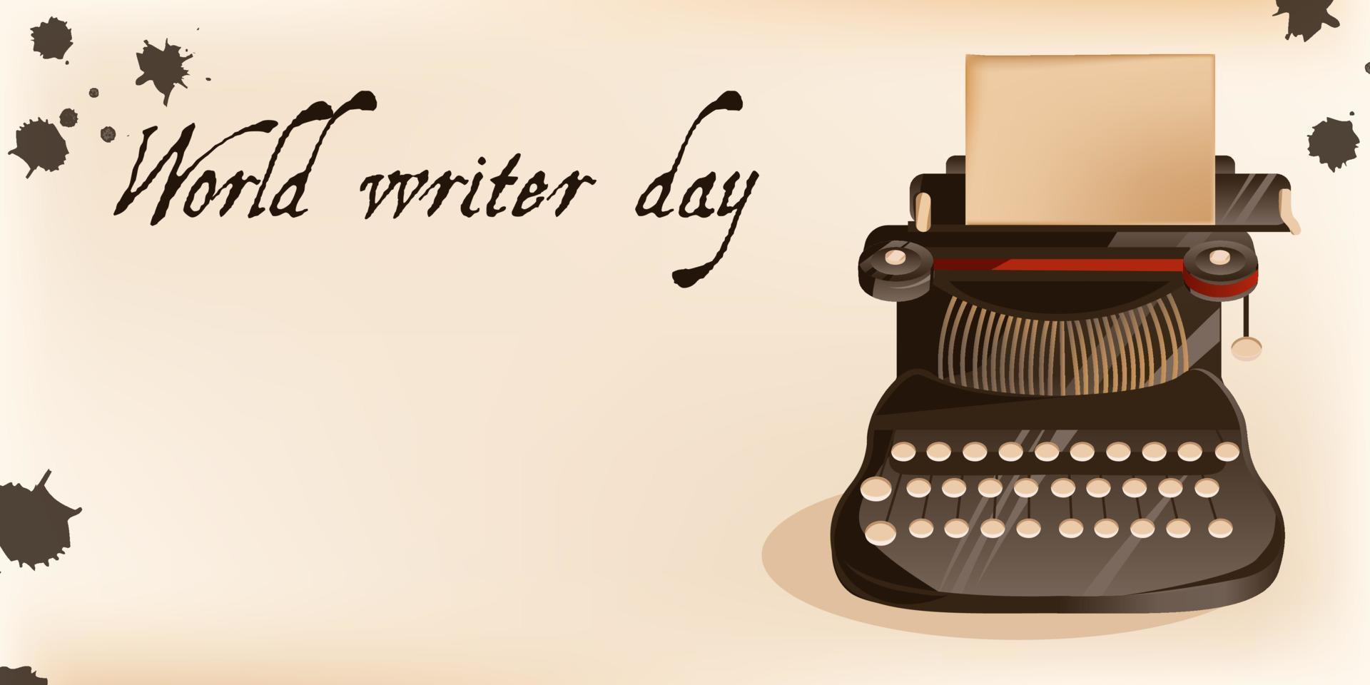 World Writers Day. Holiday concept. March 3. Template for background, banner, card, and poster with text inscription. vector