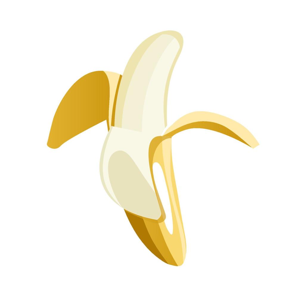 Ripe banana isolated on white background. vector illustration.