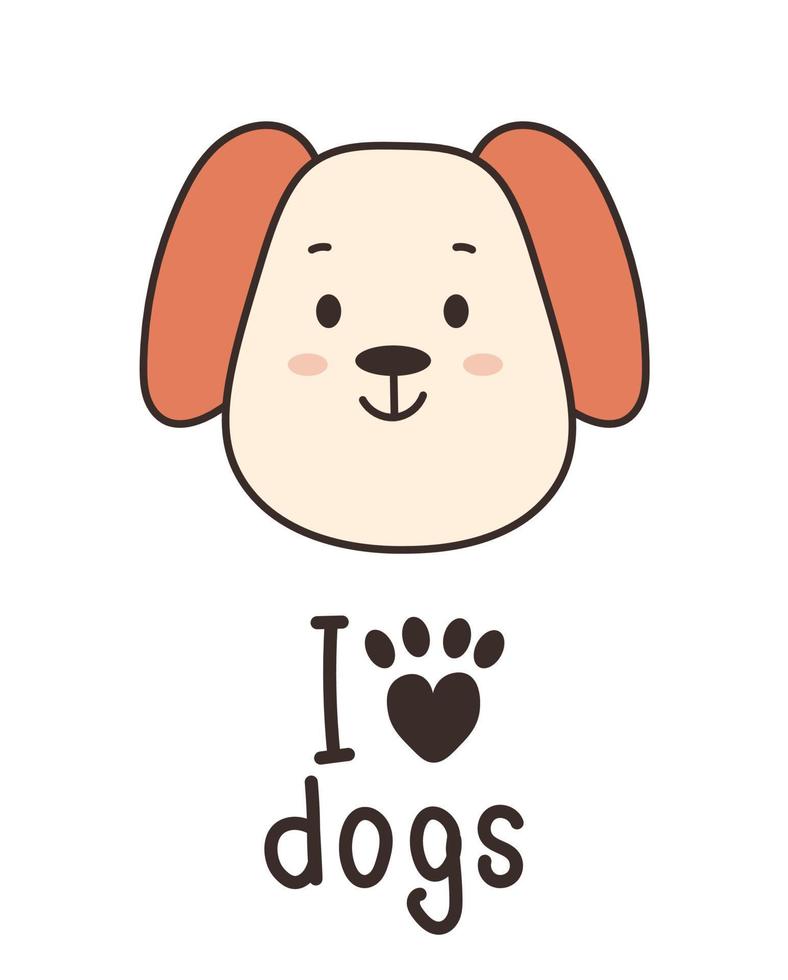 I love dogs poster with puppy vector