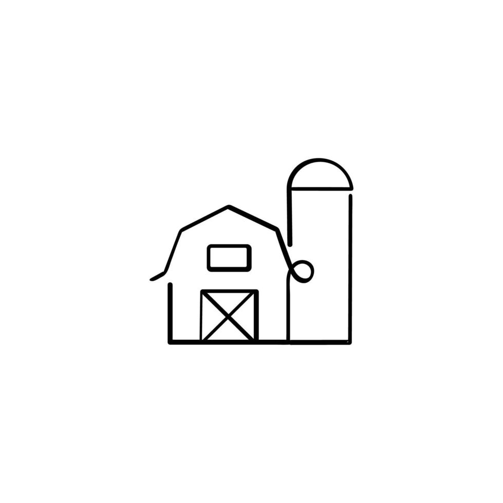 Barn Line Style Icon Design vector