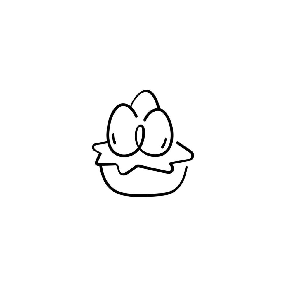 Egg in Nest Line Style Icon Design vector