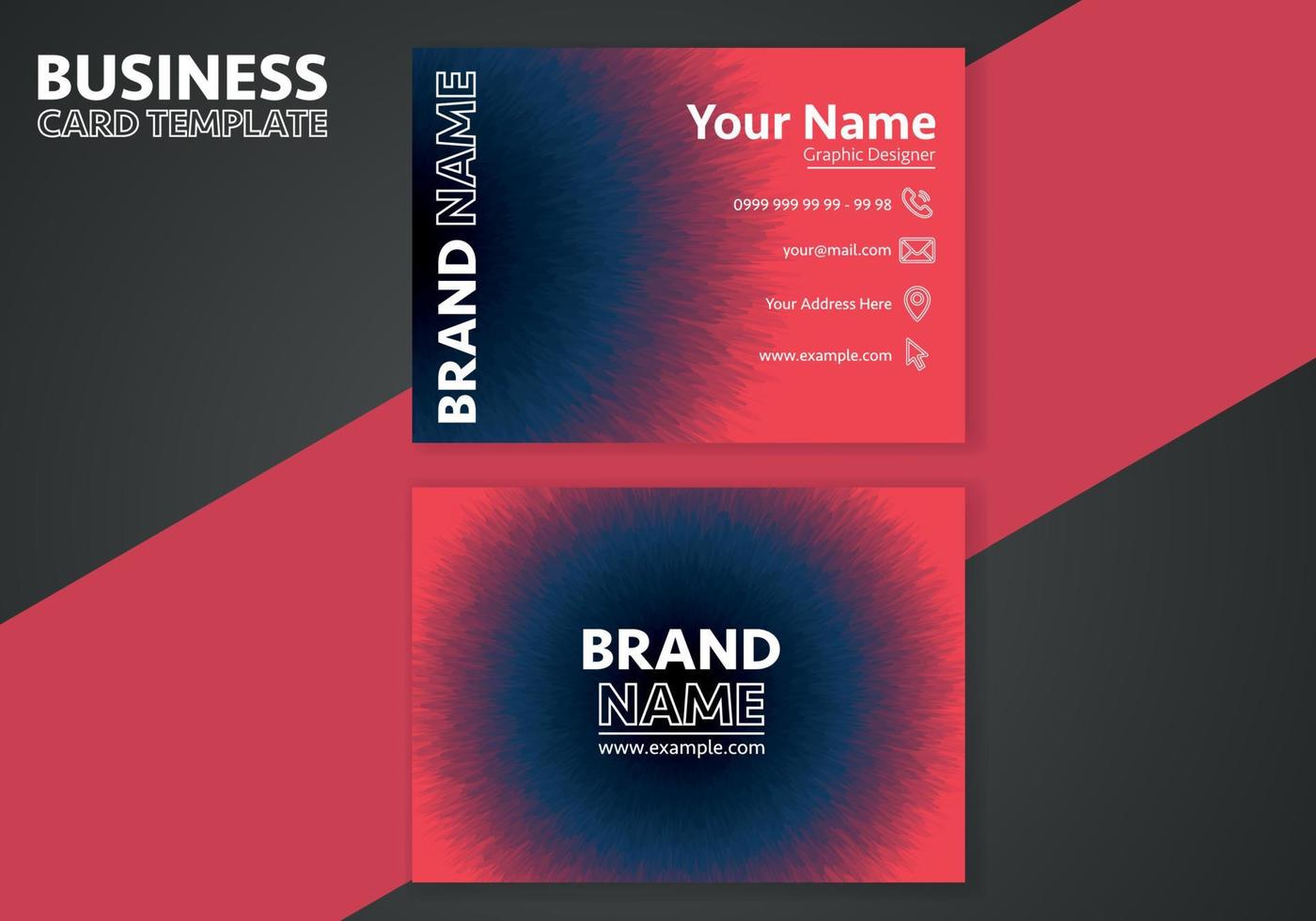 Modern abstract business card template with two side design template. vector
