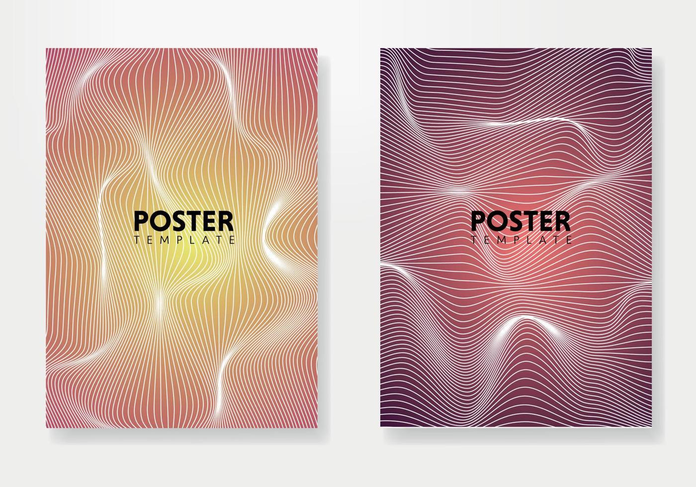 Modern poster design with abstract wave and lines. vector