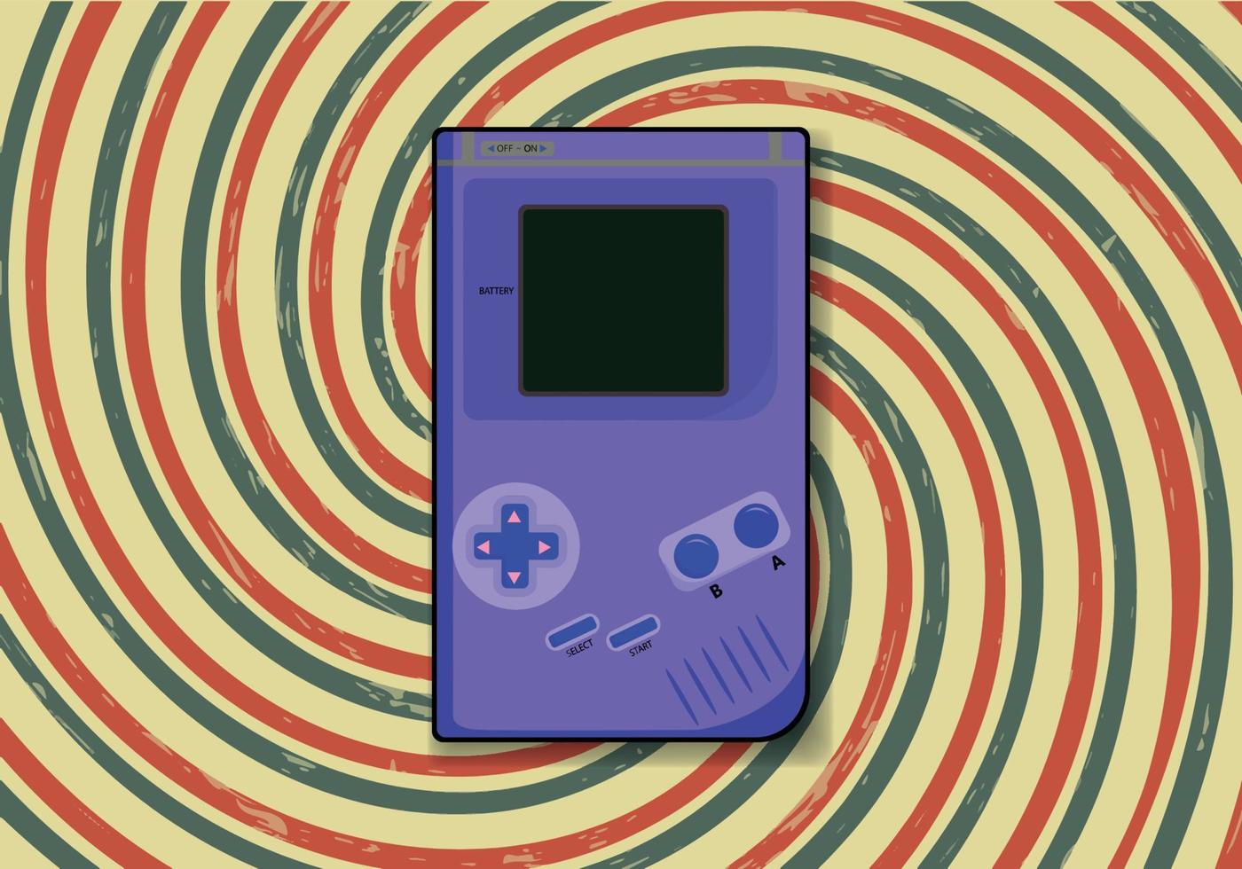 Free Nostalgia Retro Game Pad design. Retro Game Gadget. Flat Vector Illustration with retro background.