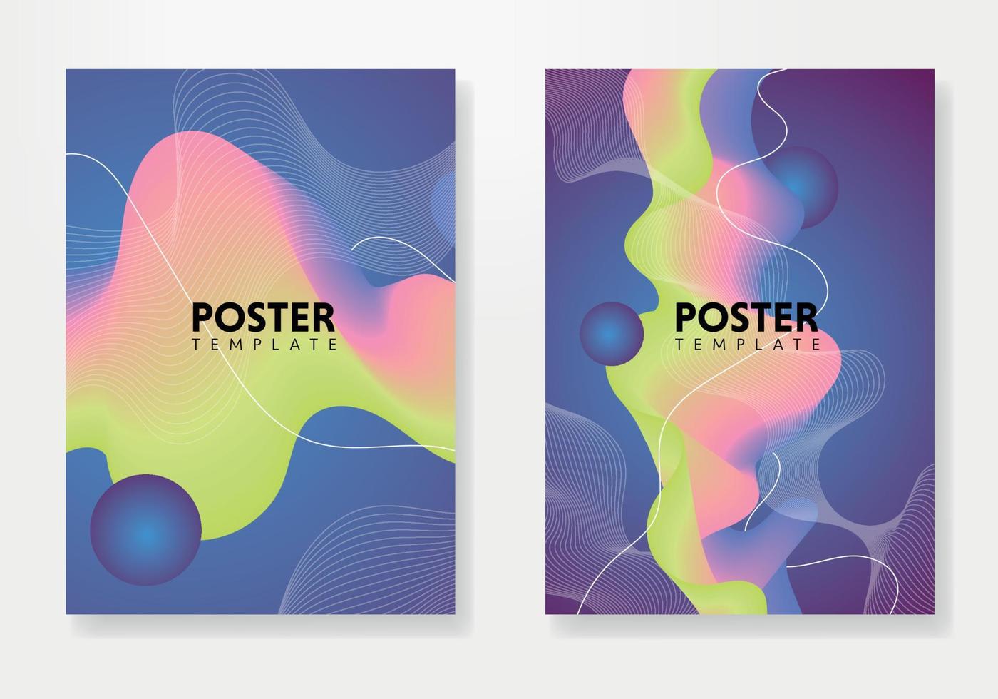 Modern poster design with abstract wave and lines. vector