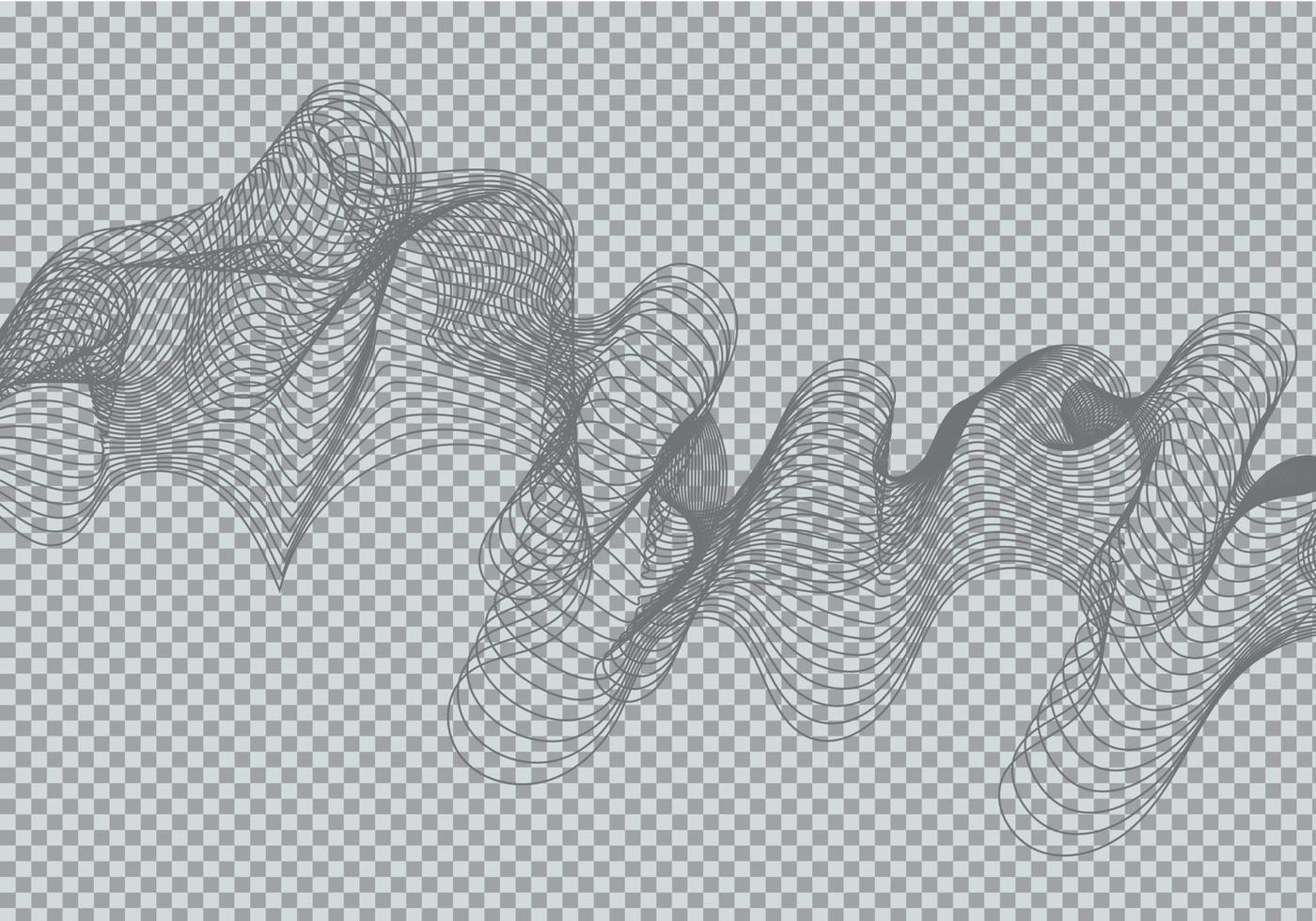Abstract black line wave curve on isolated background vector illustration.