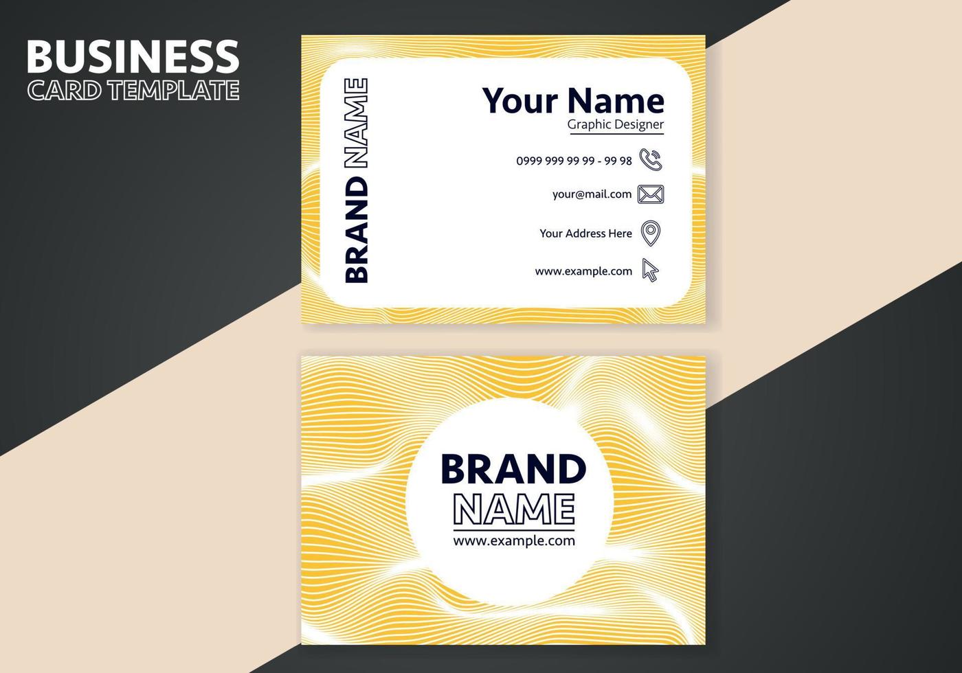 Modern abstract business card template with two side design template. vector