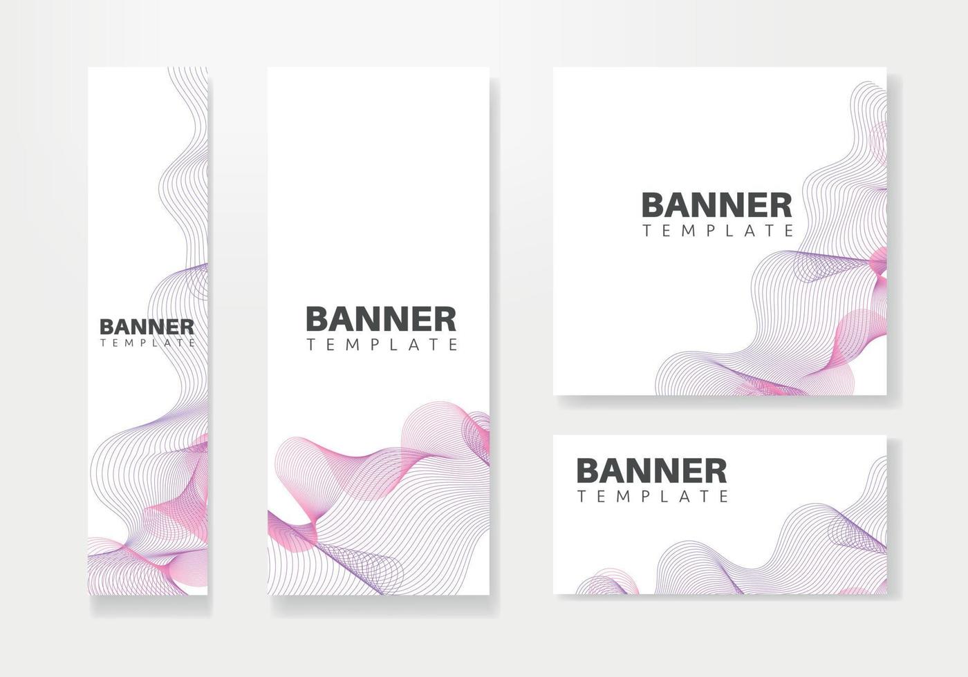 set of creative web banners of standard size. Vertical, horizontal and square template. vector illustration