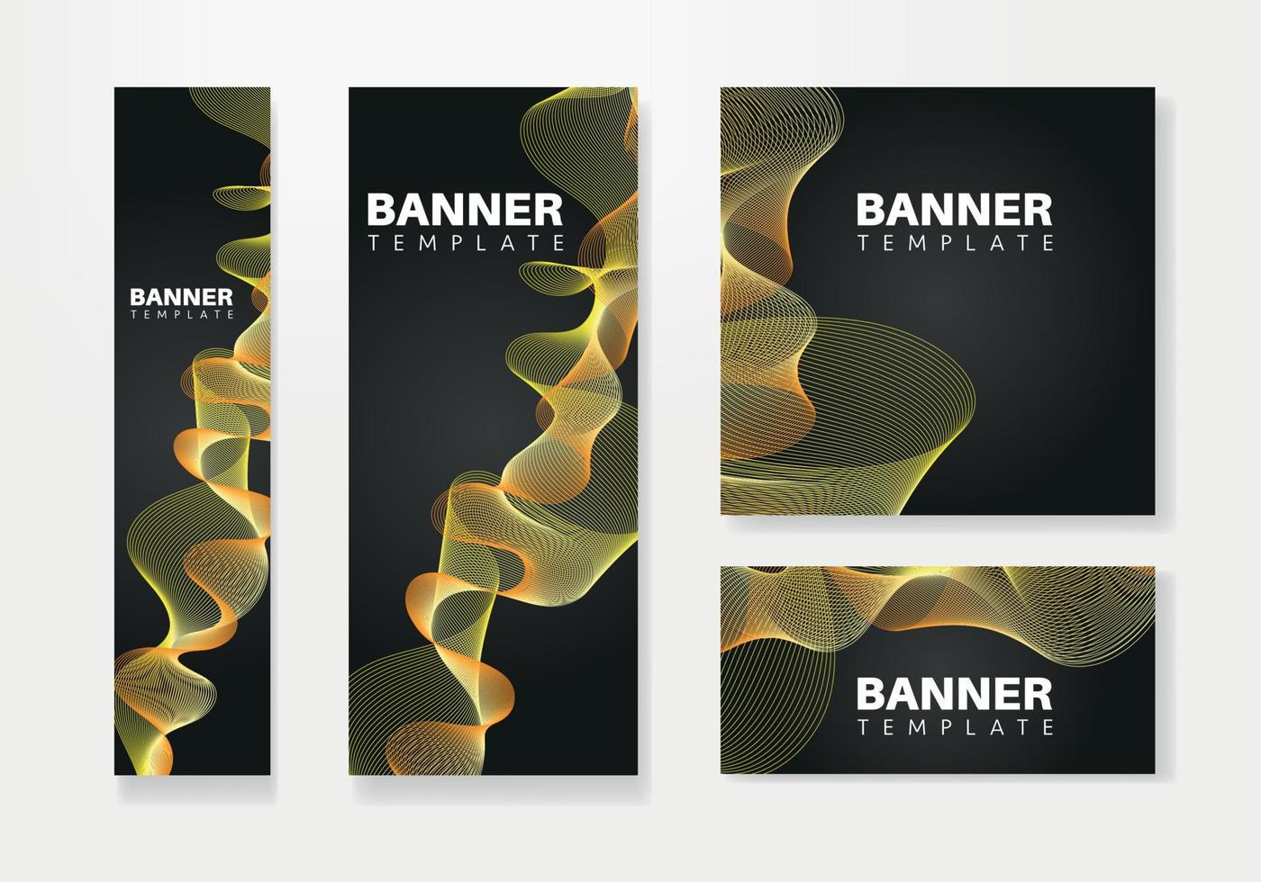 set of creative web banners of standard size. Vertical, horizontal and square template. vector illustration