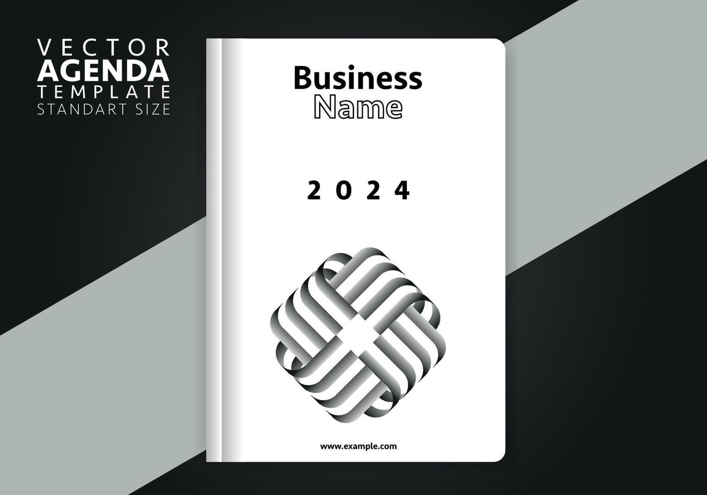 Vector agenda cover design. Creative and minimal agenda cover template suitable for corporate identity design.