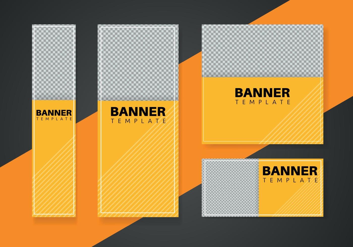 set of creative web banners of standard size. Vertical, horizontal and square template. vector illustration