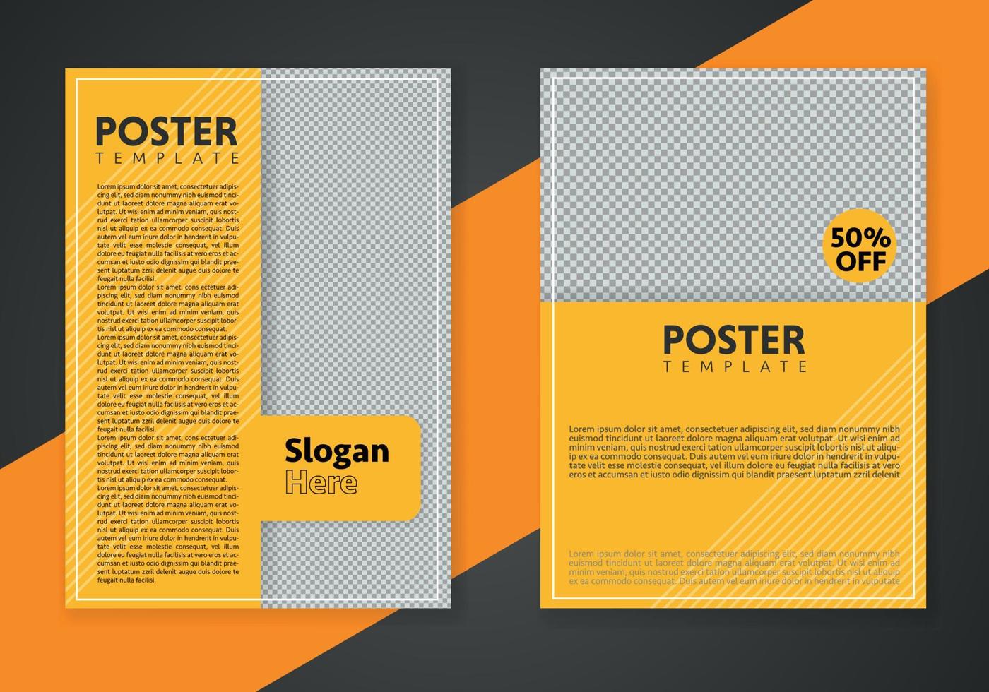 Set of Editable poster template. Can be used for poster, brochure, magazine vector