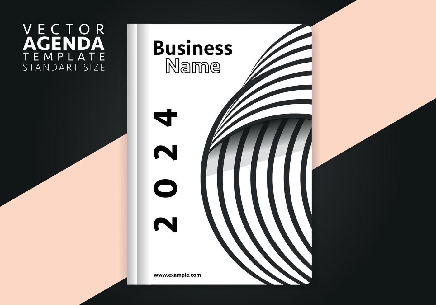 Vector agenda cover design. Creative and minimal agenda cover template suitable for corporate identity design.