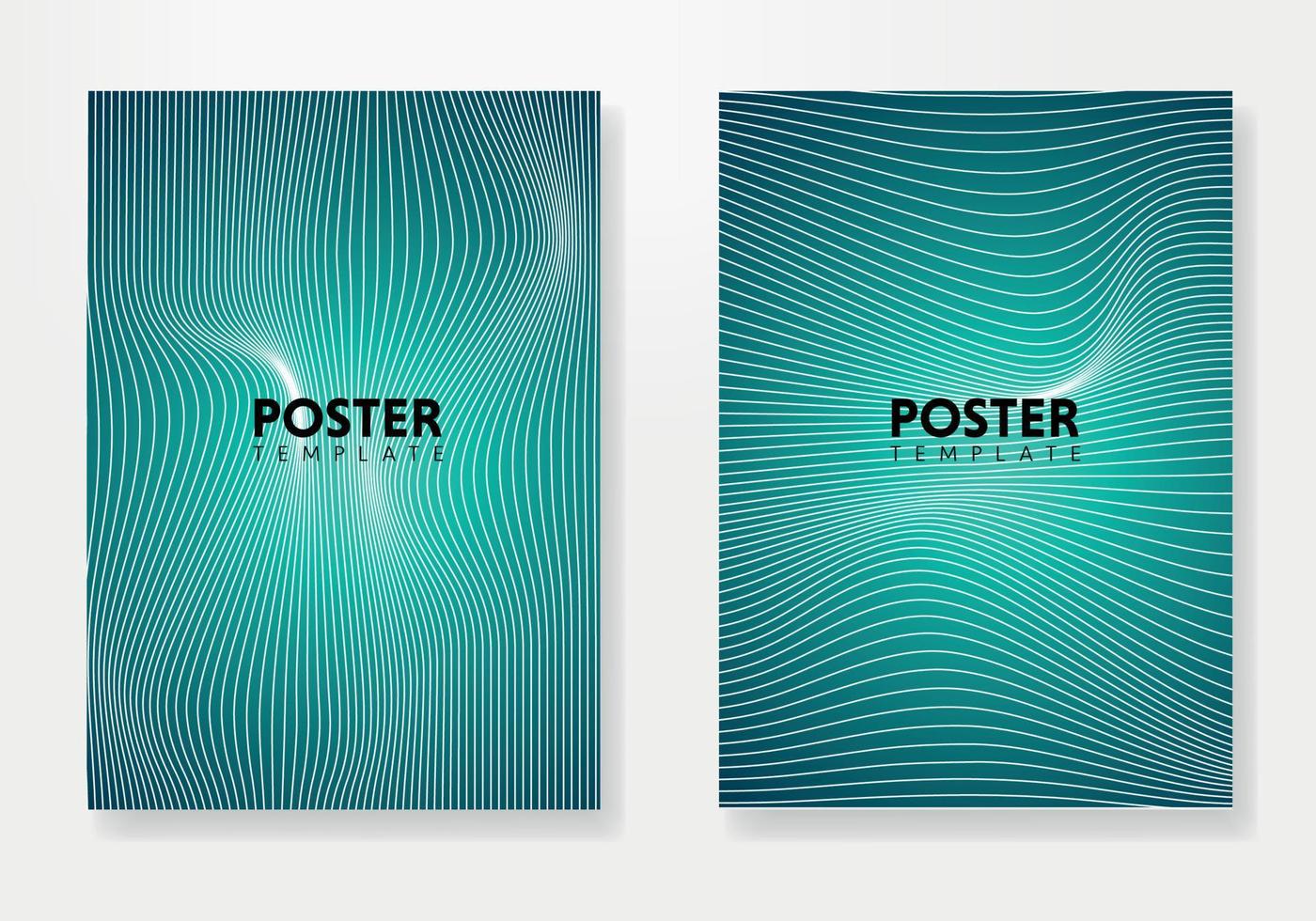 moderno póster diseño con resumen ola y líneas. vector