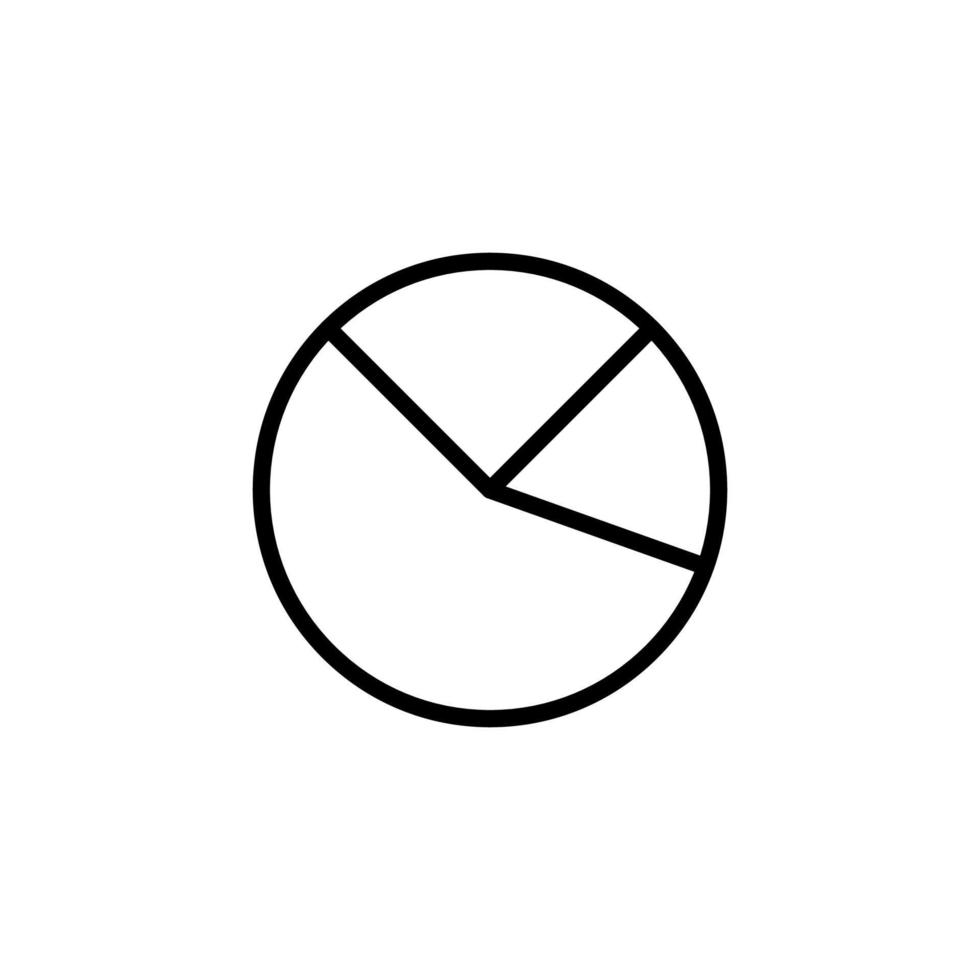Pie Chart Vector Sign Drawn with Black Thin Line. Editable stroke. Vector image that can be used in apps, adverts, shops, stores, banners