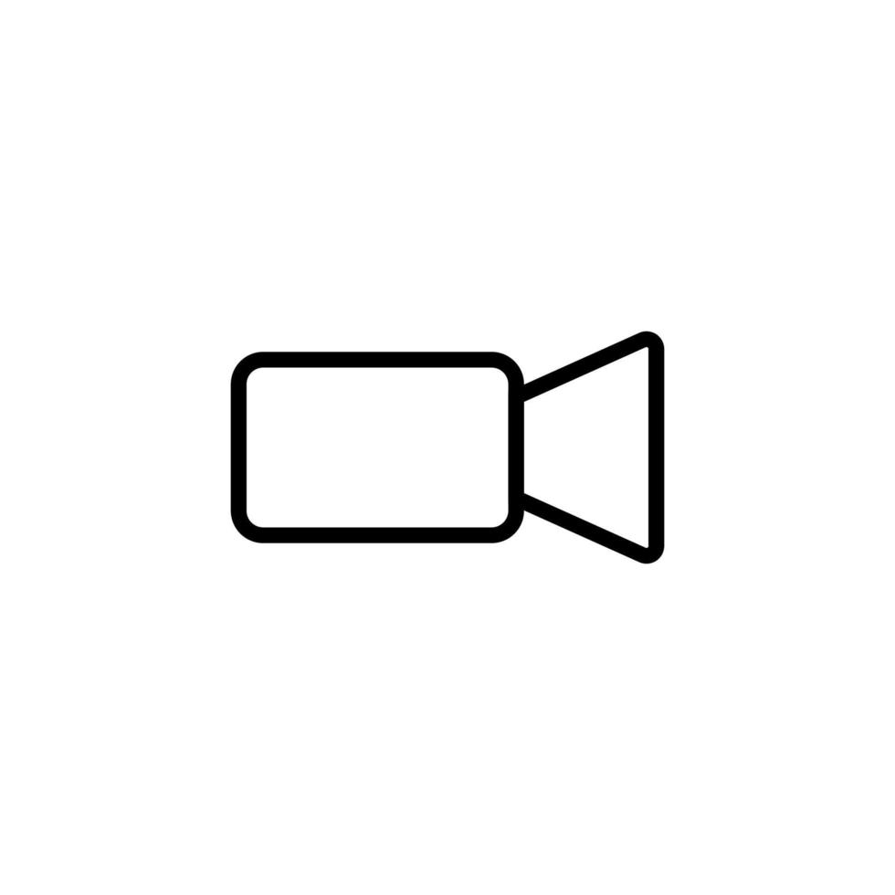Video Camera Isolated Line Icon. Editable stroke. Vector image that can be used in apps, adverts, shops, stores, banners