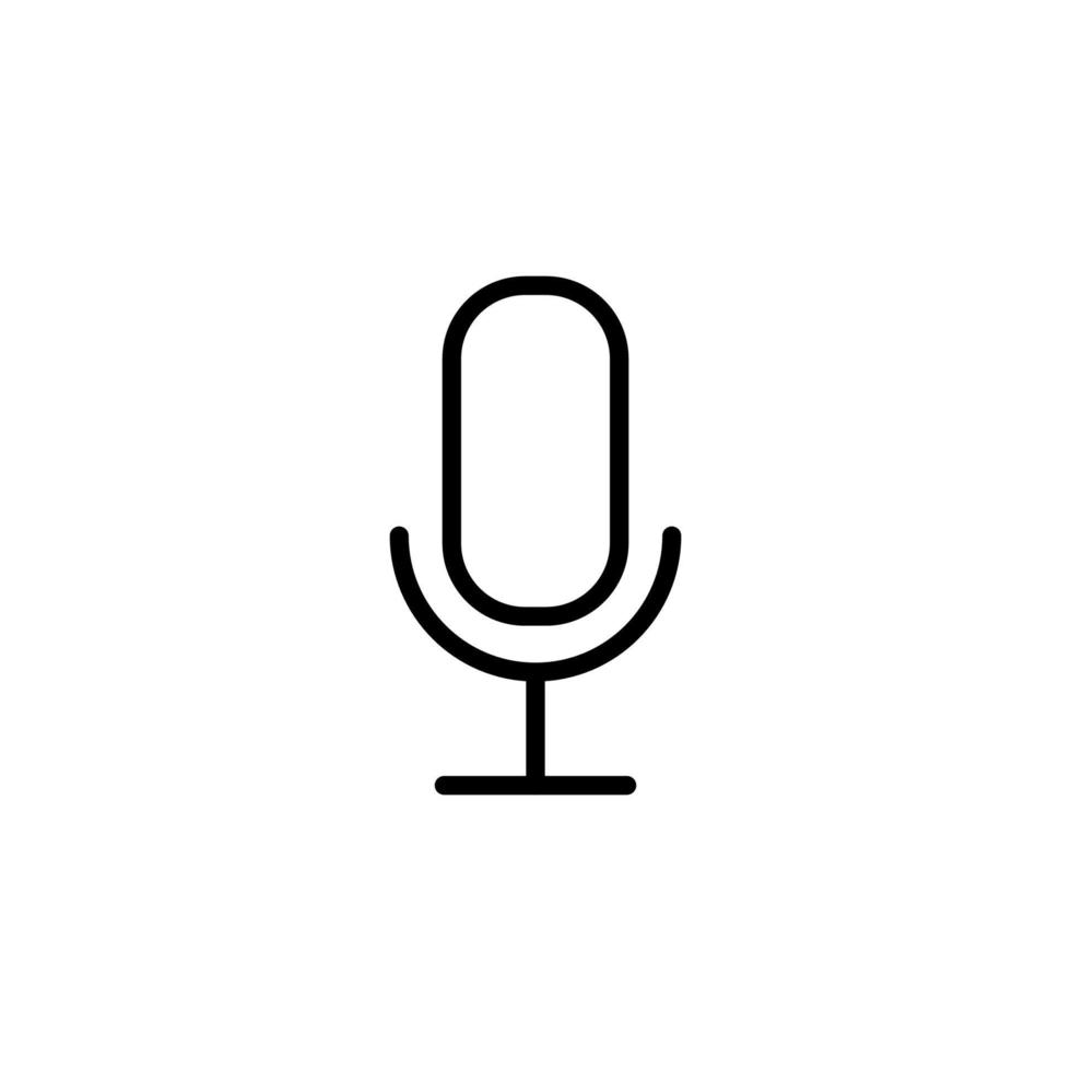 Microphone Isolated Line Icon. Editable stroke. Vector image that can be used in apps, adverts, shops, stores, banners