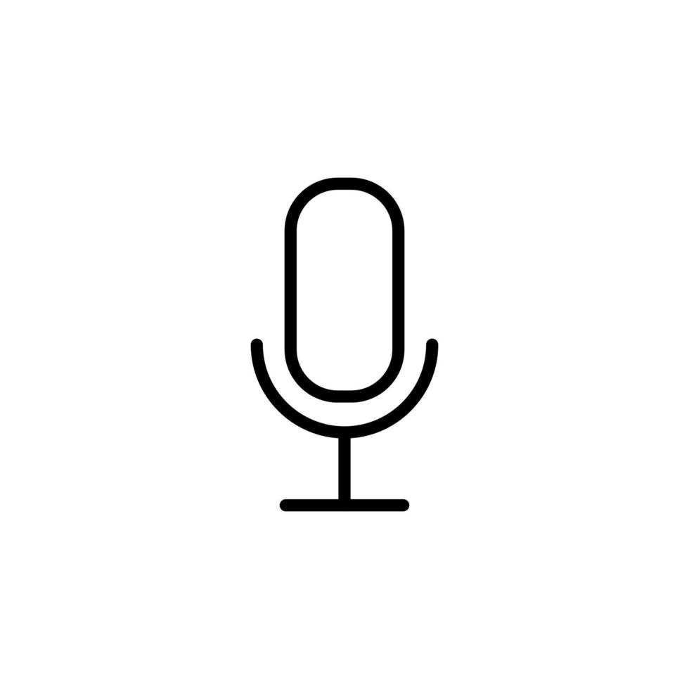 Microphone Isolated Line Icon. Editable stroke. Vector image that can be used in apps, adverts, shops, stores, banners