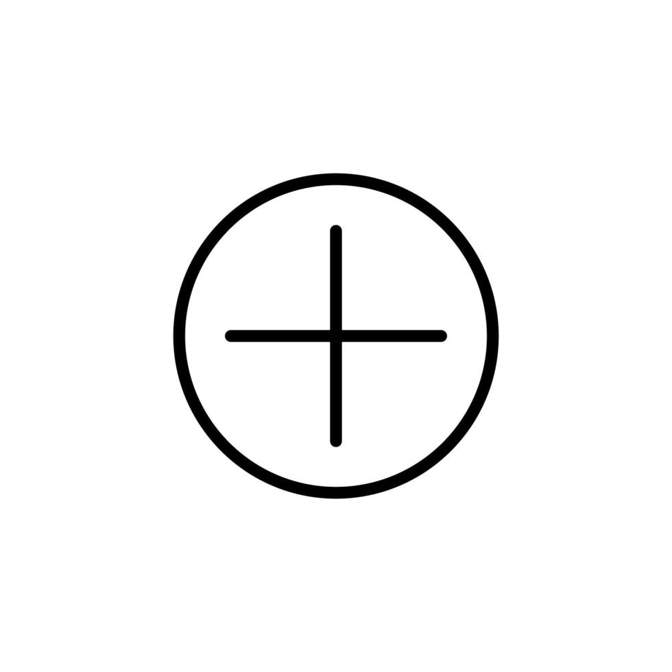 Plus or Cross Isolated Line Icon. Editable stroke. Vector image that can be used in apps, adverts, shops, stores, banners