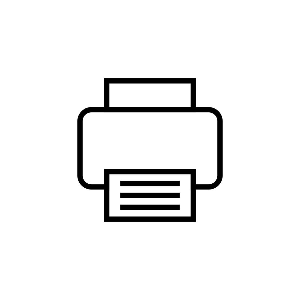 Printer Isolated Line Icon. Editable stroke. Vector image that can be used in apps, adverts, shops, stores, banners